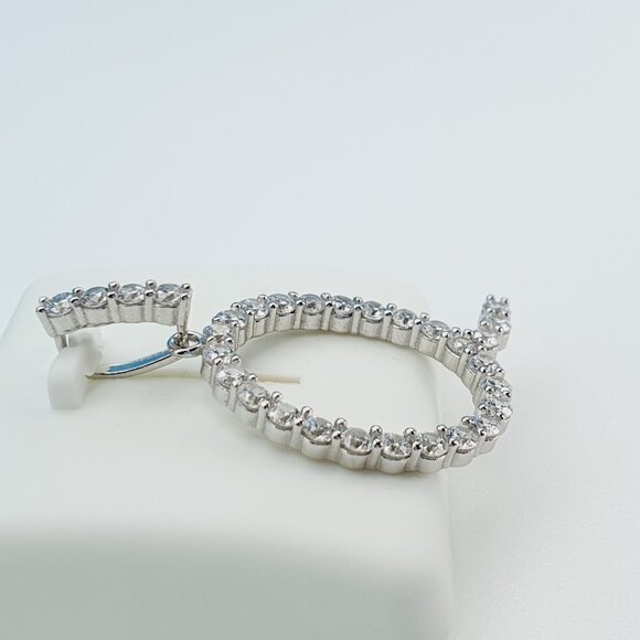 "925 Sterling Silver Cubic Zirconia Initial Pendant, UU1P6A6183 - Picture 2 of 9